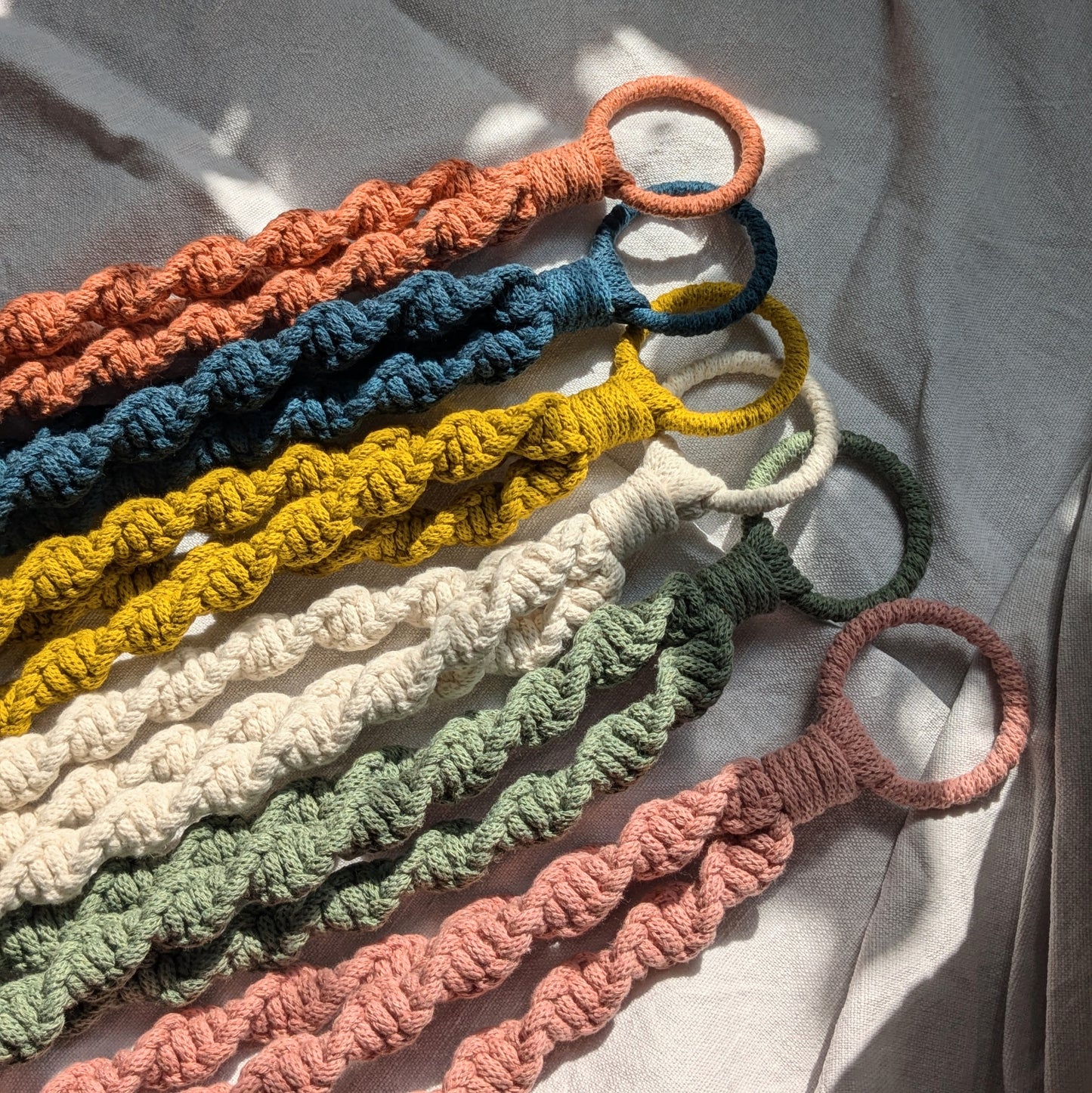 CharKnots double macrame plant hanger handmade in Sheffield from 100% recycled cotton.