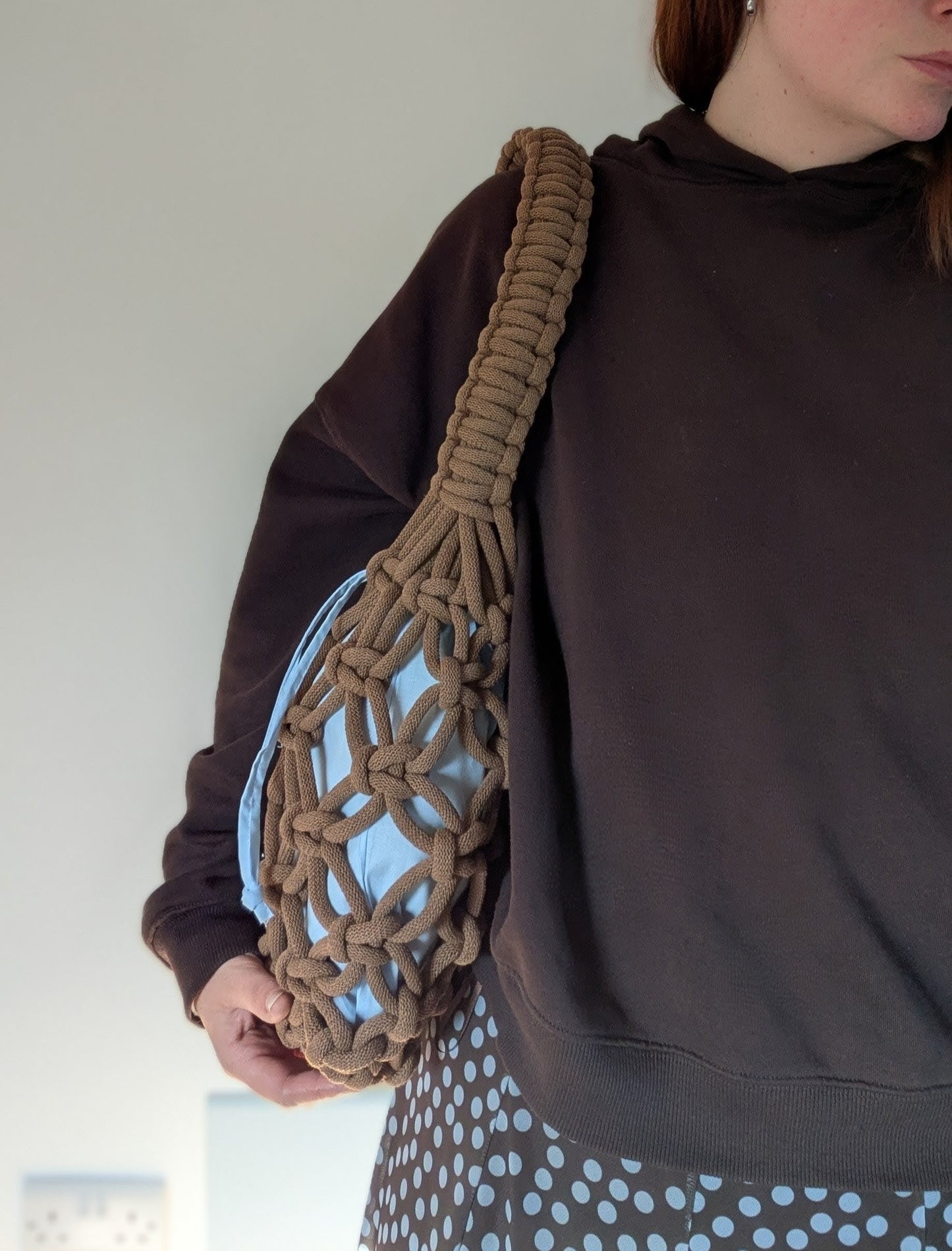 Marshmallow Over Shoulder Bag  | Limited Edition Spring Summer 2026 | Baby Blue & Walnut